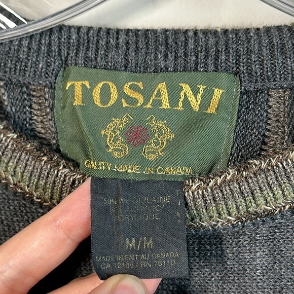 Tosani Vintage 3D Coogi Style Wool Sweater Size M - Picture 4 of 9